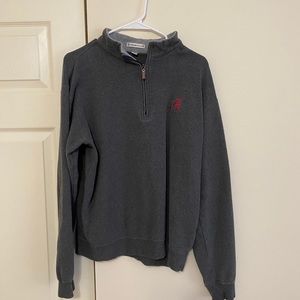Grey Alabama logo Peter Millar QuarterZip pullover
